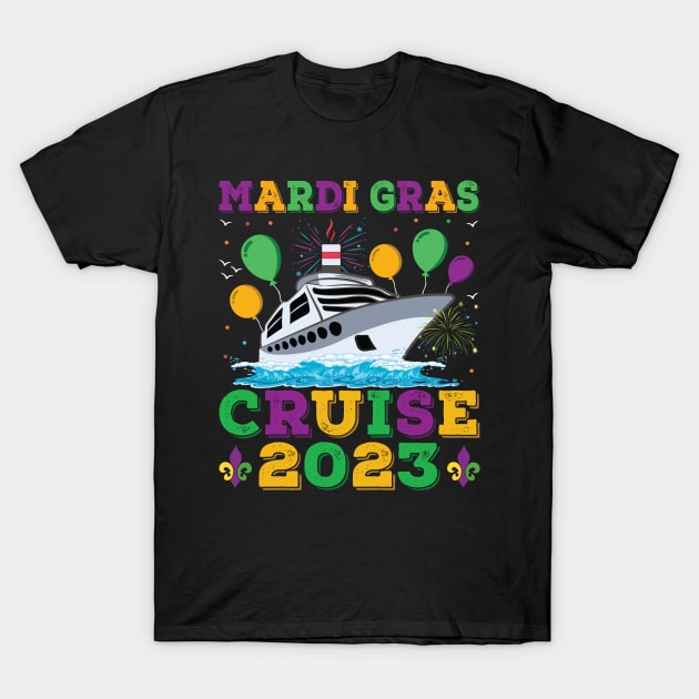 Mardi Gras Cruise 2023 Birthday Party Cruise Squad 2023 T-Shirt by Sowrav